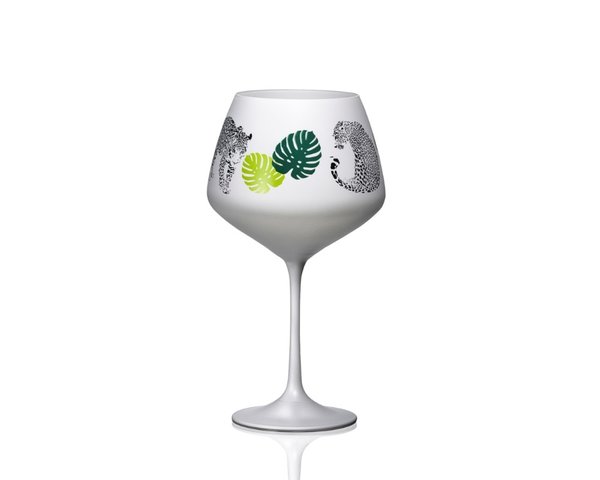 Gin & Tonic Jungle Kristallglas 580 ml in schwarz und weiß 2er Set