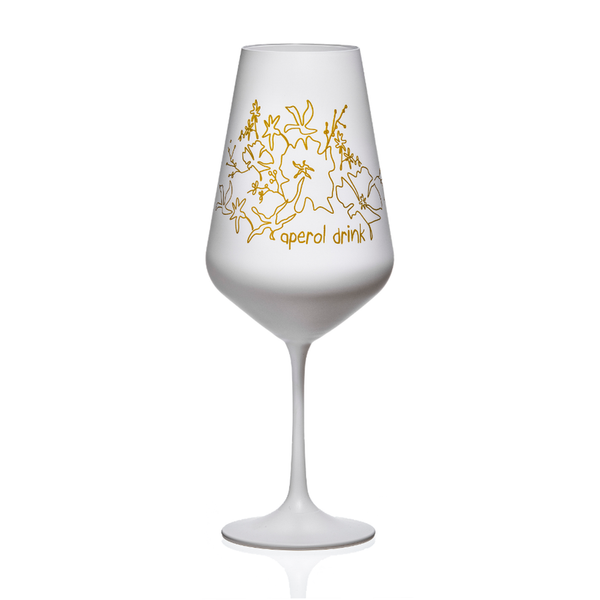 Weingläser Aperol Fantasy Kristallglas in weiß gold 550 ml 2er Set