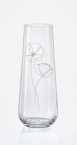 Prosecco Blooming Meadow Kristallglas 2 verschiedene Dekorationen gold Platin 250 ml 4er Set