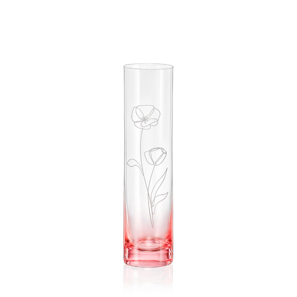 Vase  Spring rot   K0801  Kristallvase 240 mm