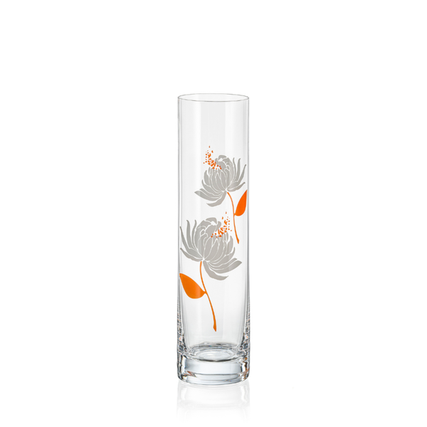 Vase Spring Blumenvase orange weiß S1700  Kristallvase 240 mm