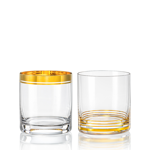 Whiskygläser Harmonics Barline Kristallglas Gold 280 ml 6er Set