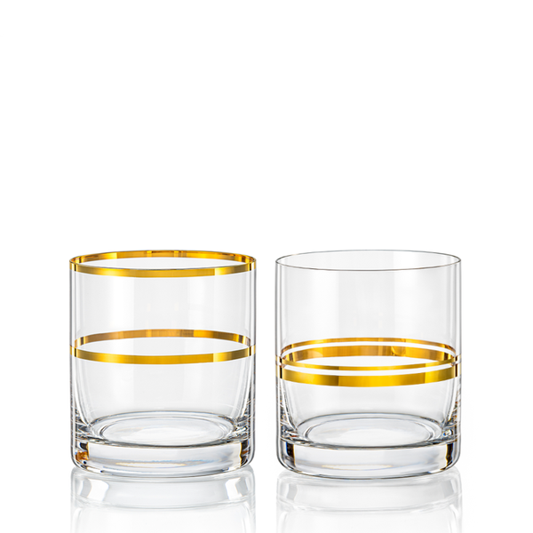 Whiskygläser Harmonics Barline Kristallglas Gold 280 ml 6er Set