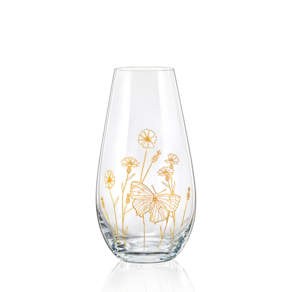 Vase Wild Flowers Kristallvase mit gold Gravur 245 mm